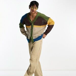 Colorblock Knit Cardigan